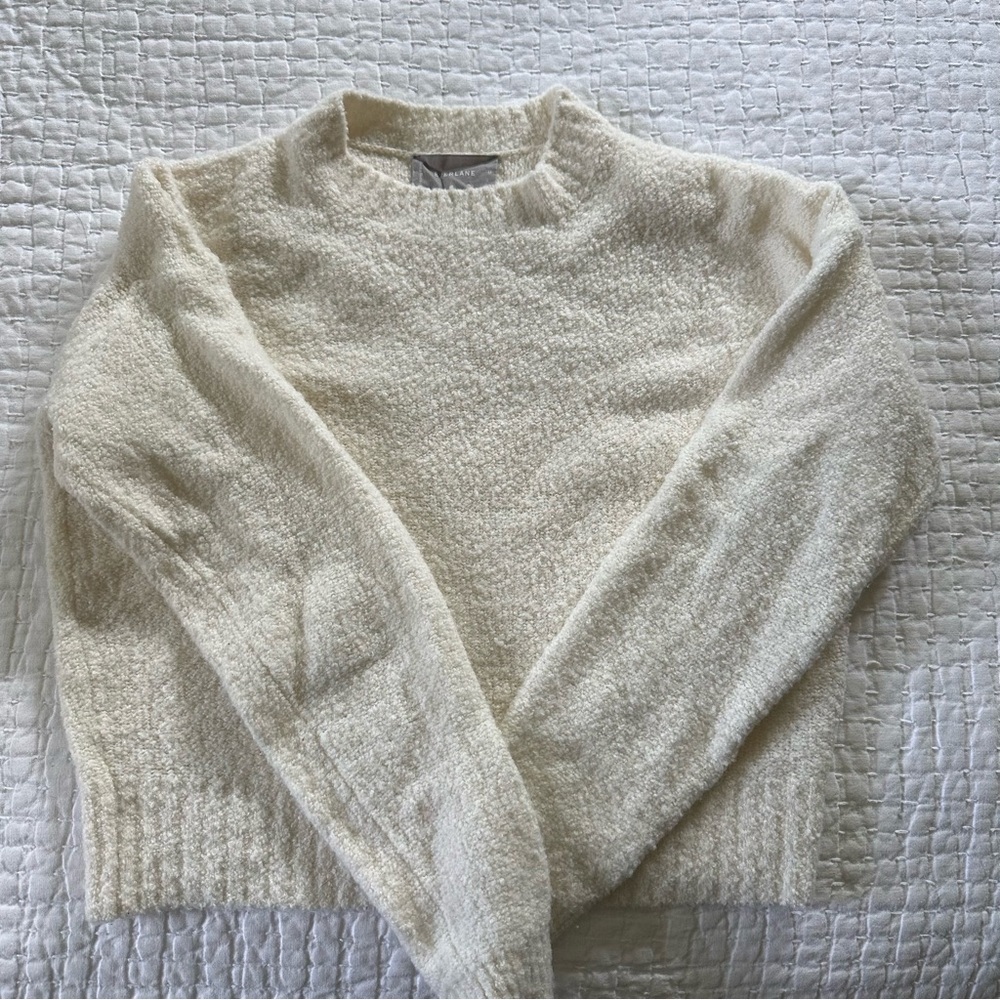 Everlane Teddy Crew Neck Sweater, Cream, Size M - Picture 2 of 5